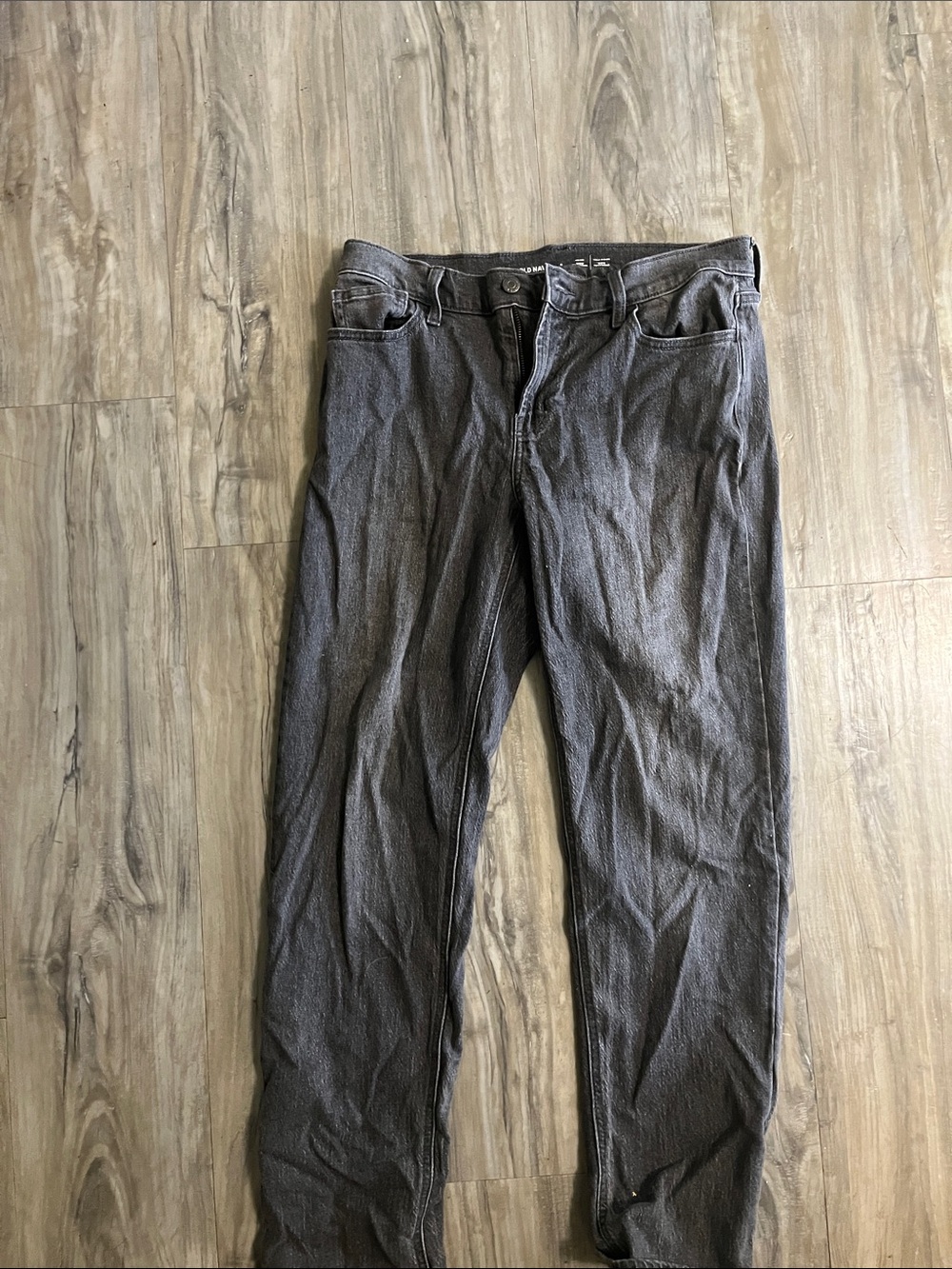 Gray Straight-Leg Jeans